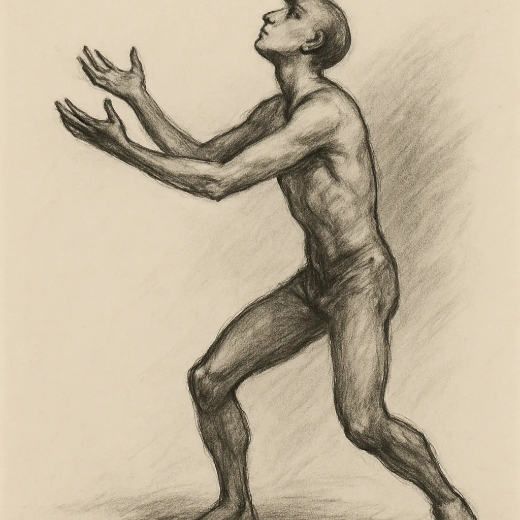 Figure Adopts a Dynamic Stance