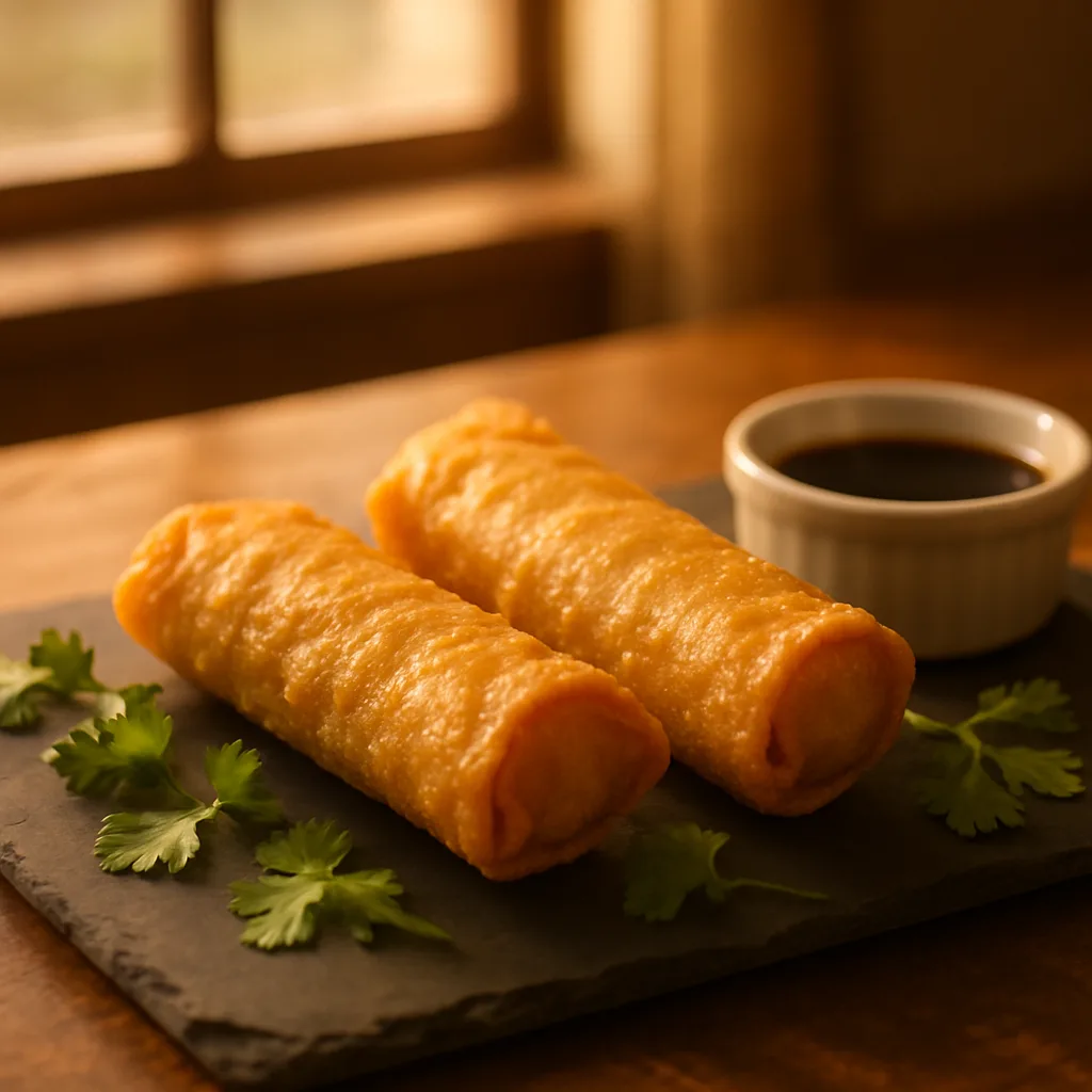 Two Perfectly Cooked Egg Rolls