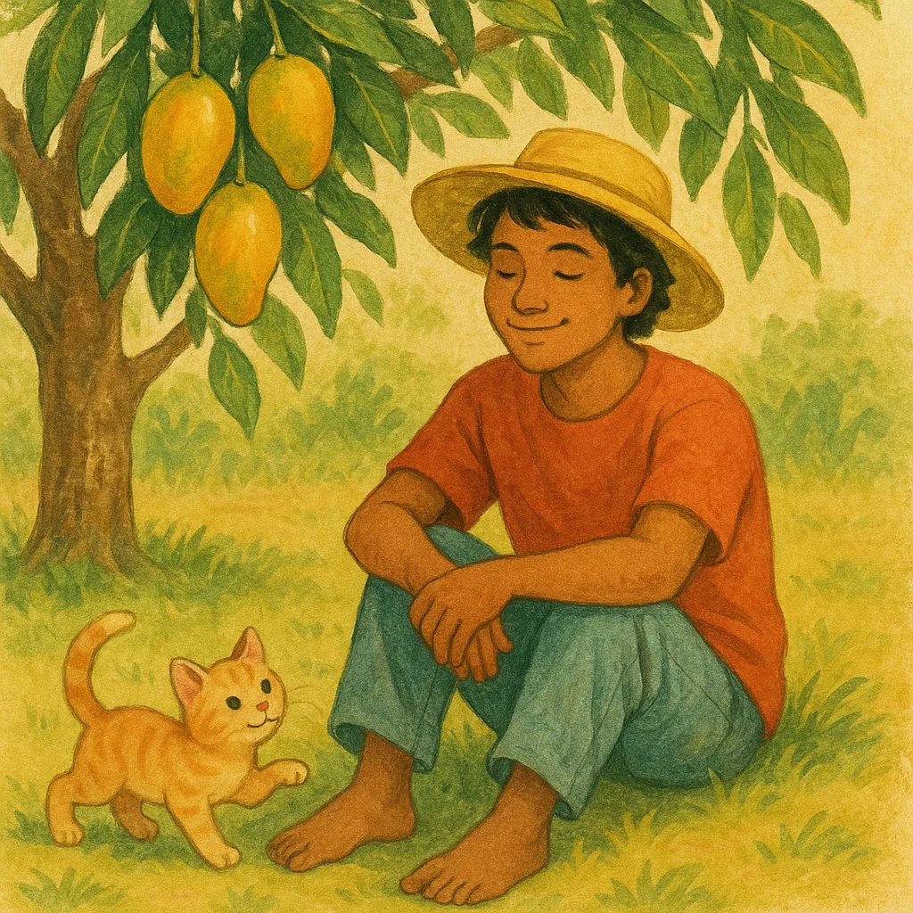 Beneath a Mango Tree Sits a Person