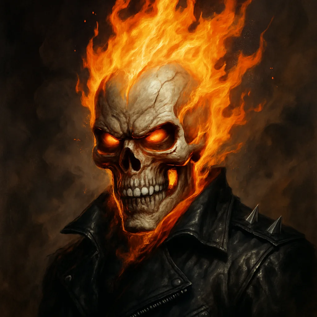 Provide an Intricate Portrayal of the Marvel Character Ghost Rider
