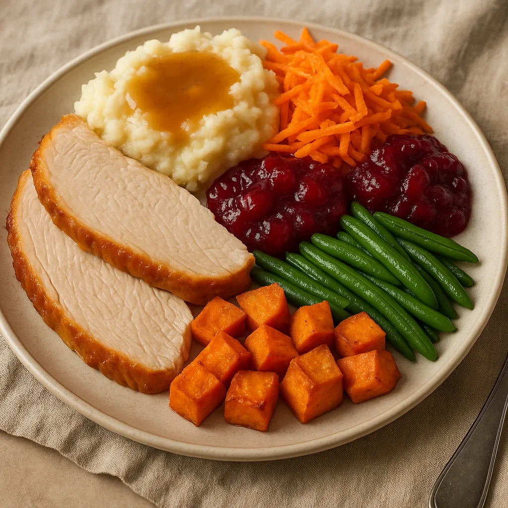 Hearty Plate of Cooked Turkey