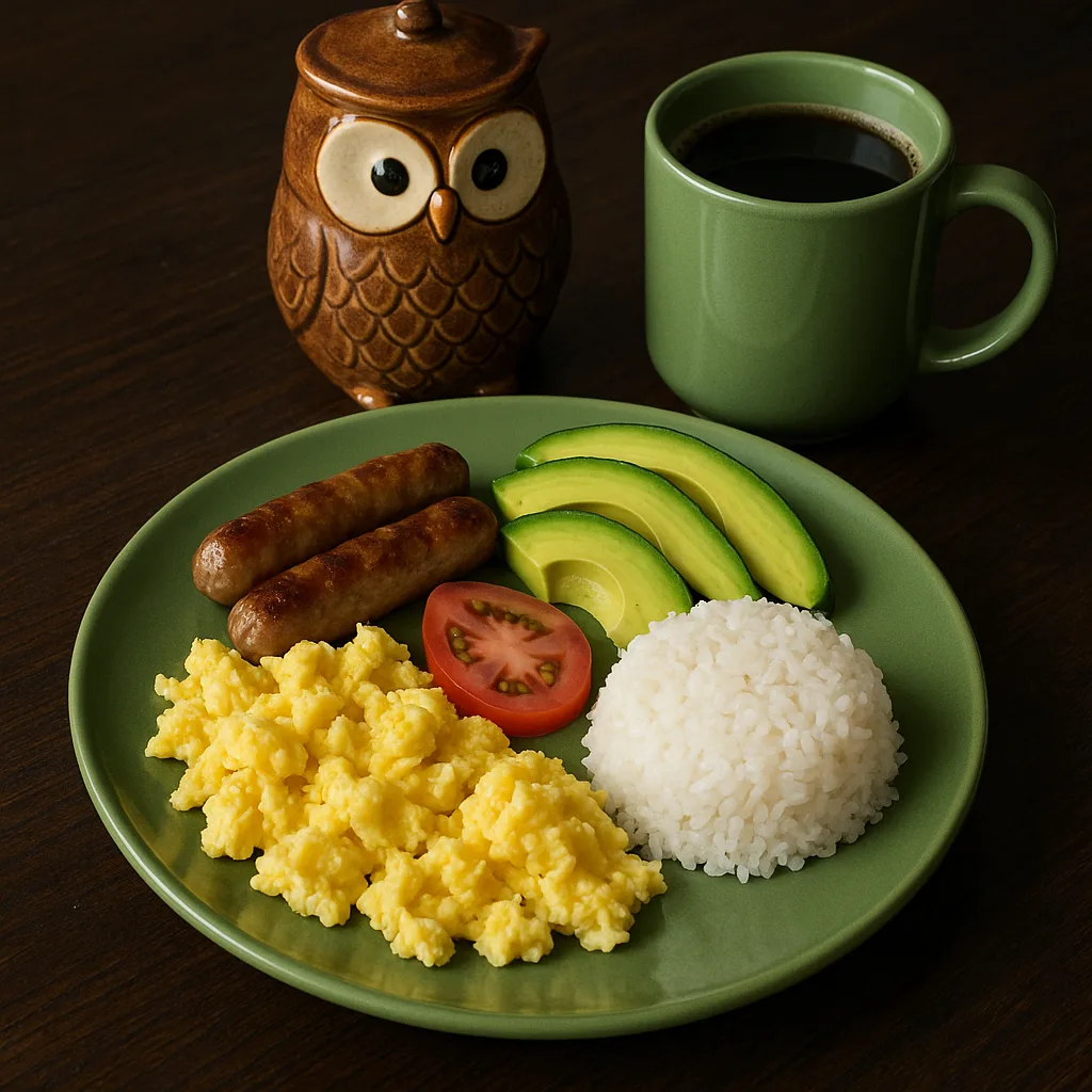 Breakfast Scene Featuring Scrambled Eggs