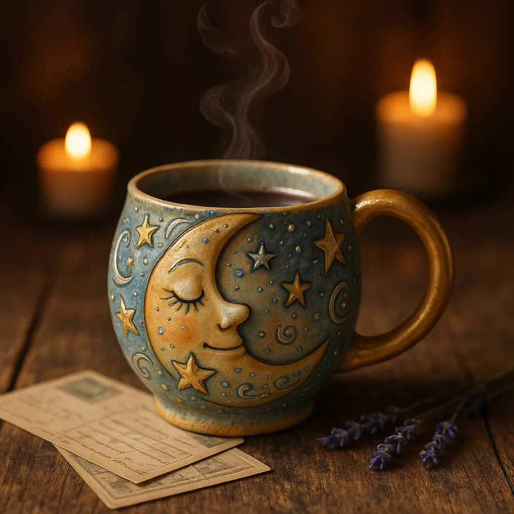 Craft an Image Featuring a Charming Ceramic Coffee Mug Designed