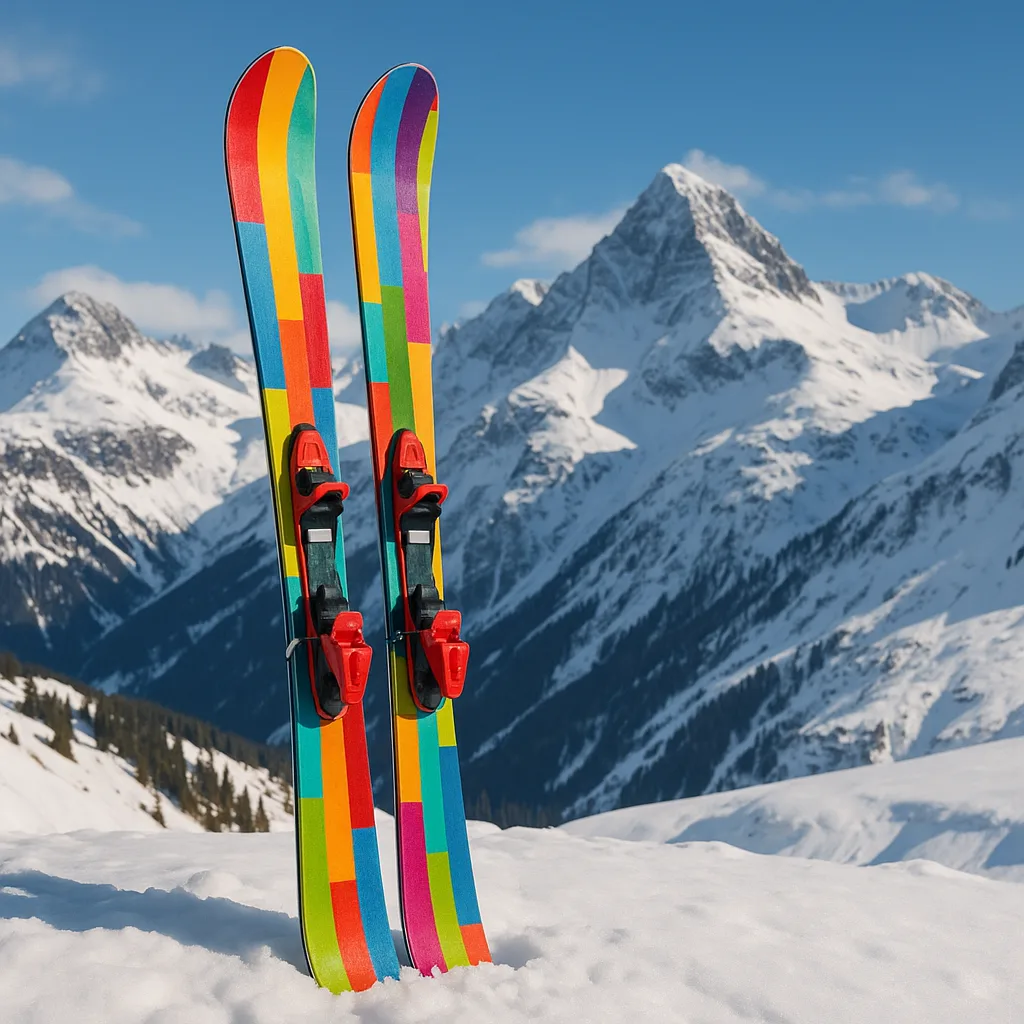 Vibrant Pair of Skis