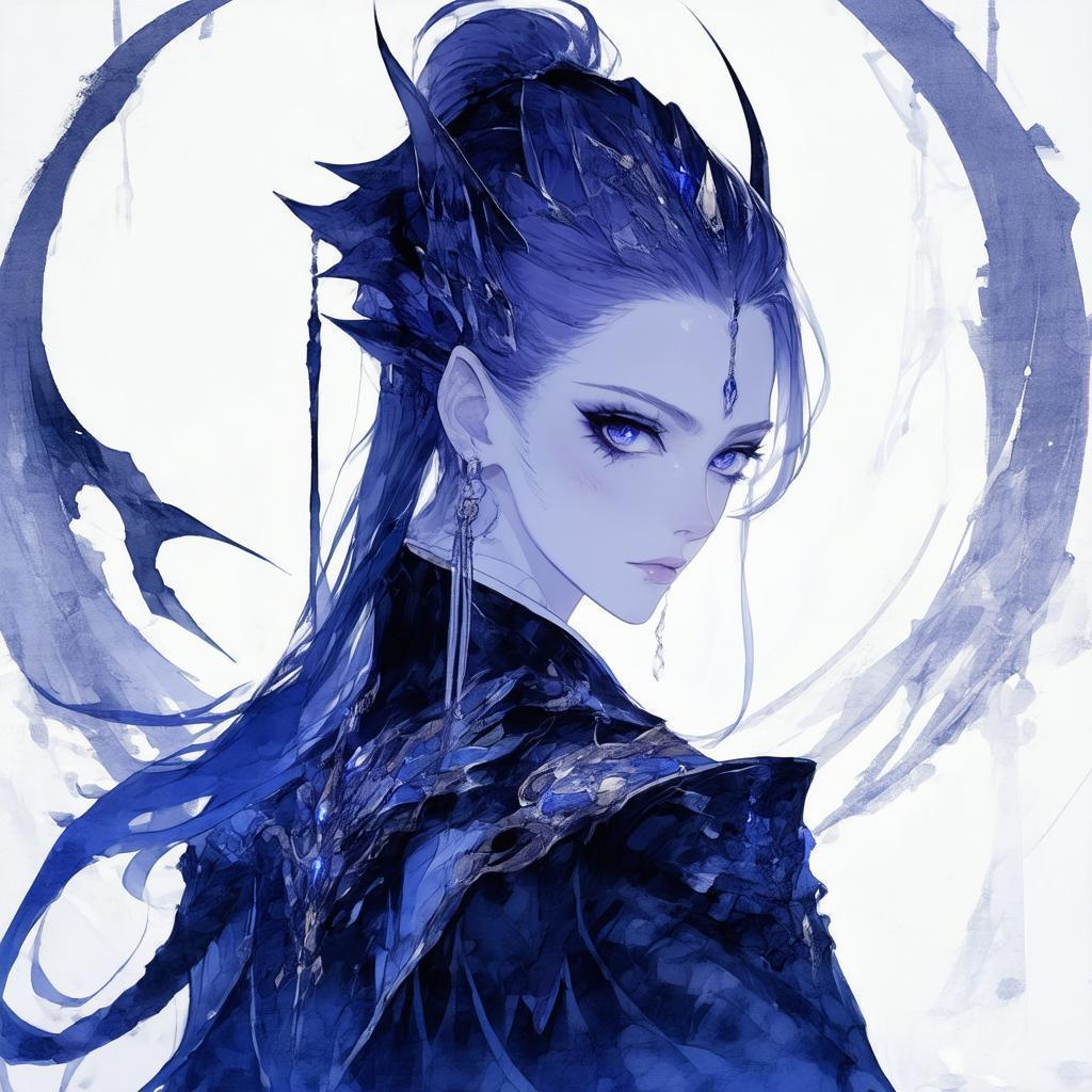 Dark Sansa Monster in Elegant Anime Detail