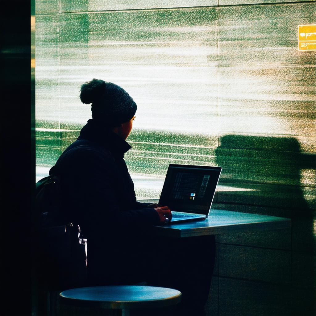 Candid Streetpan of a Covert PC Watcher
