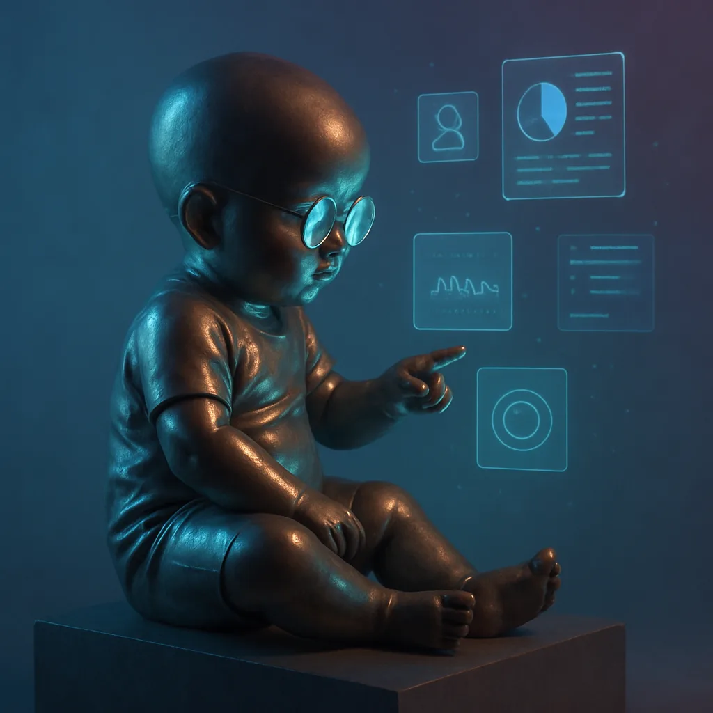 Small Toddler with a Noticeable Metallic