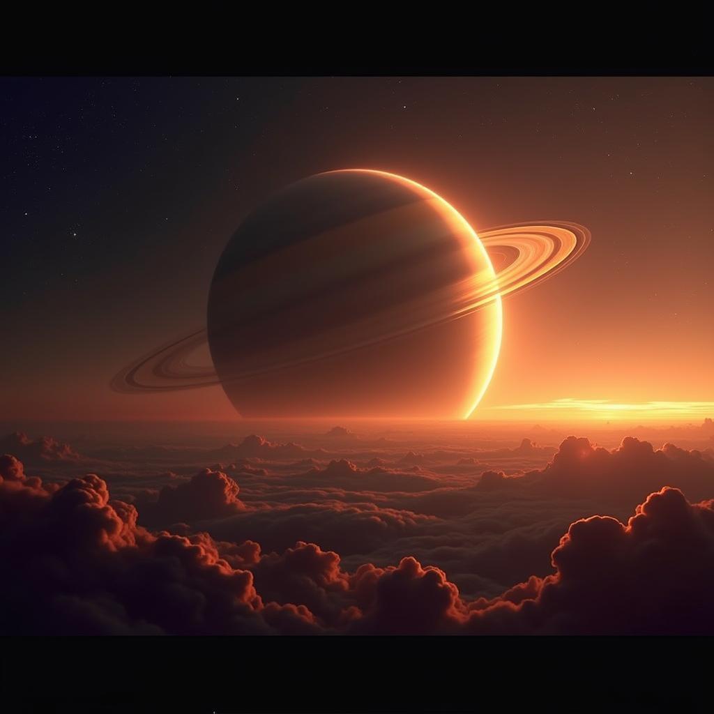 Saturn Rising in Crisp Celestial Color