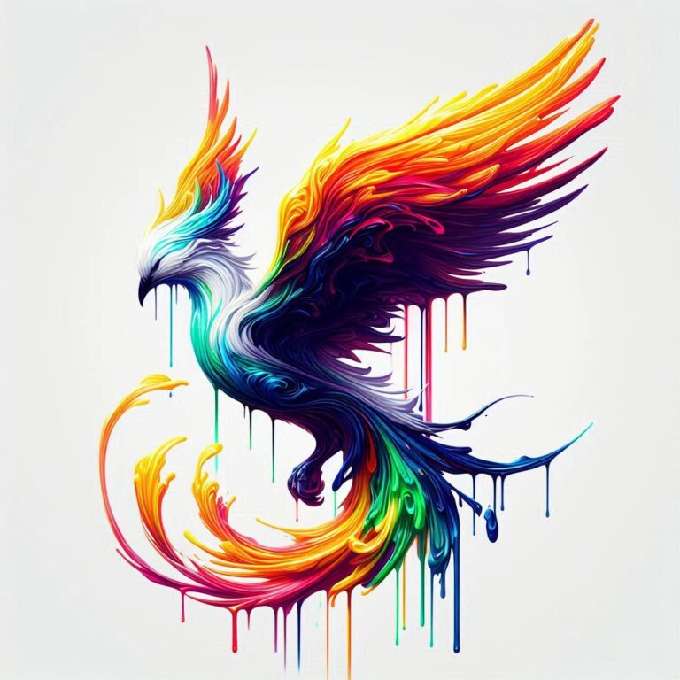 Rainbow Phoenix with Melting Colors