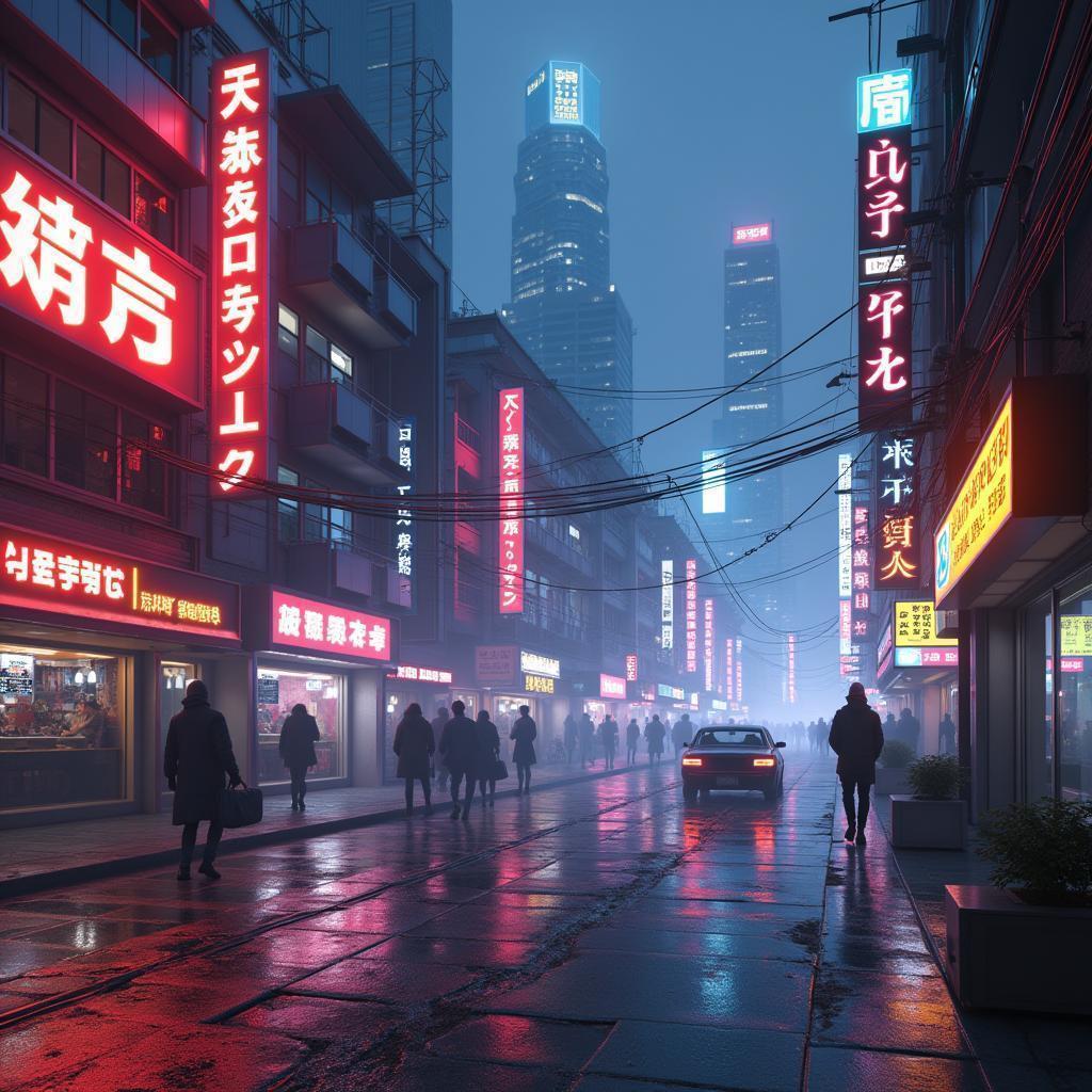 Toothless Prowling Neon Cyberpunk Streets