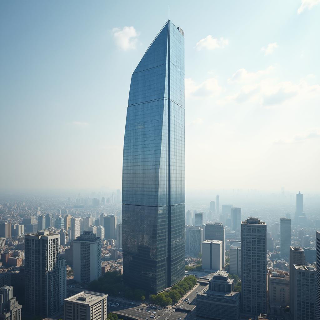 Minimalist Skyscraper in Crisp Natural Light