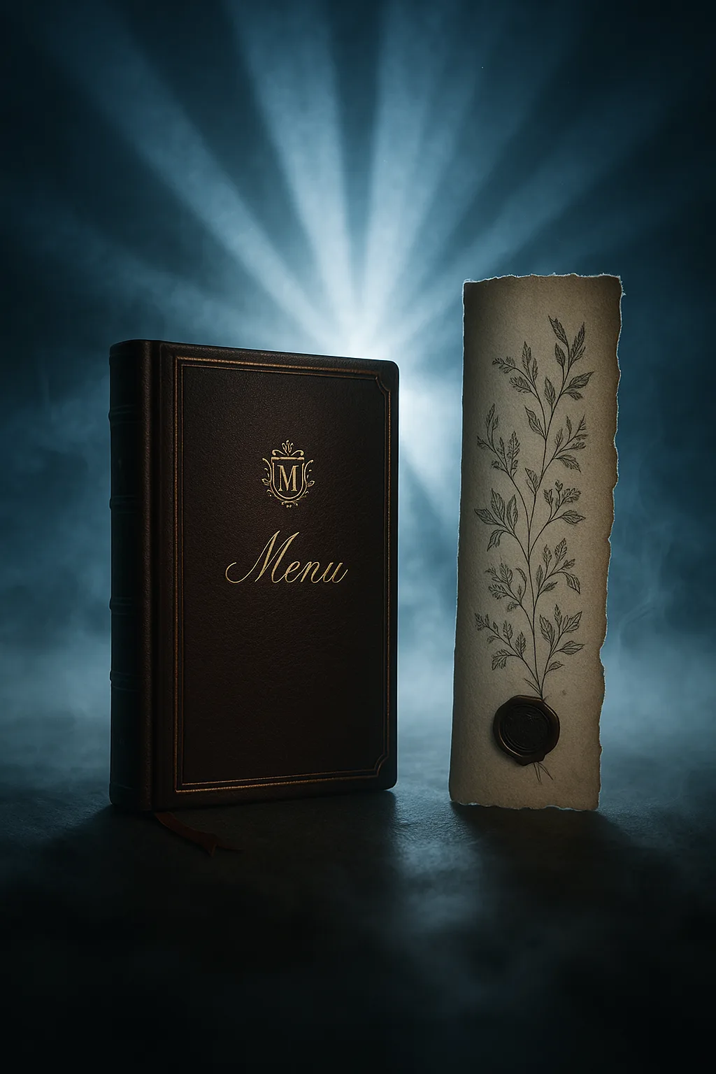 Luxurious Leather-bound Menu—adorned with Gilded Edges