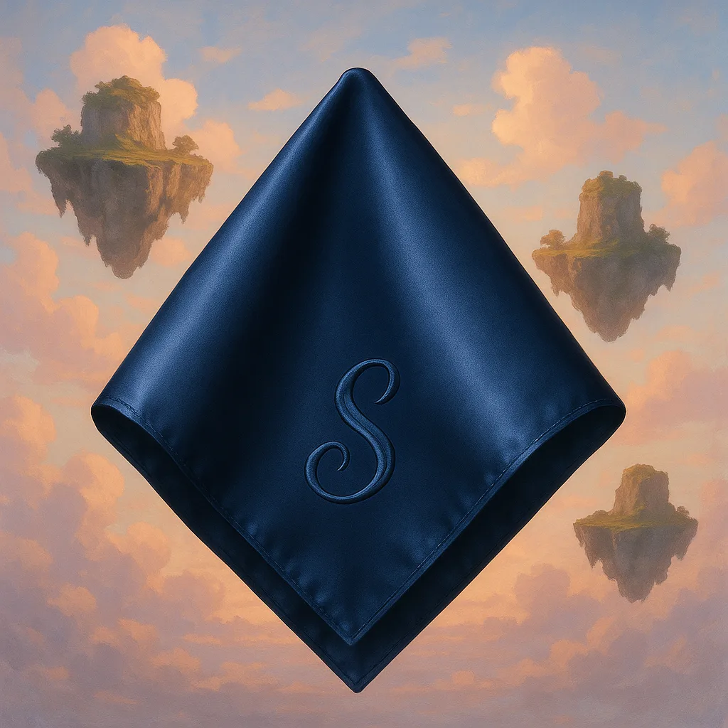 Single Deep Navy Satin Handkerchief
