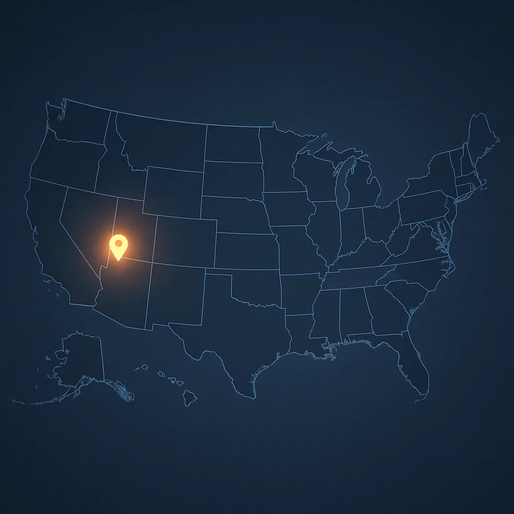 Depiction of the United States Featuring a Radiant Indicator