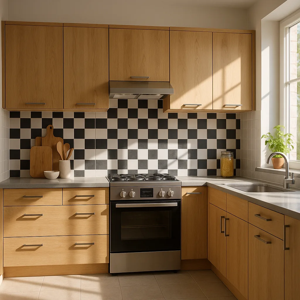 Modern Kitchen with Light Wooden Cabinets