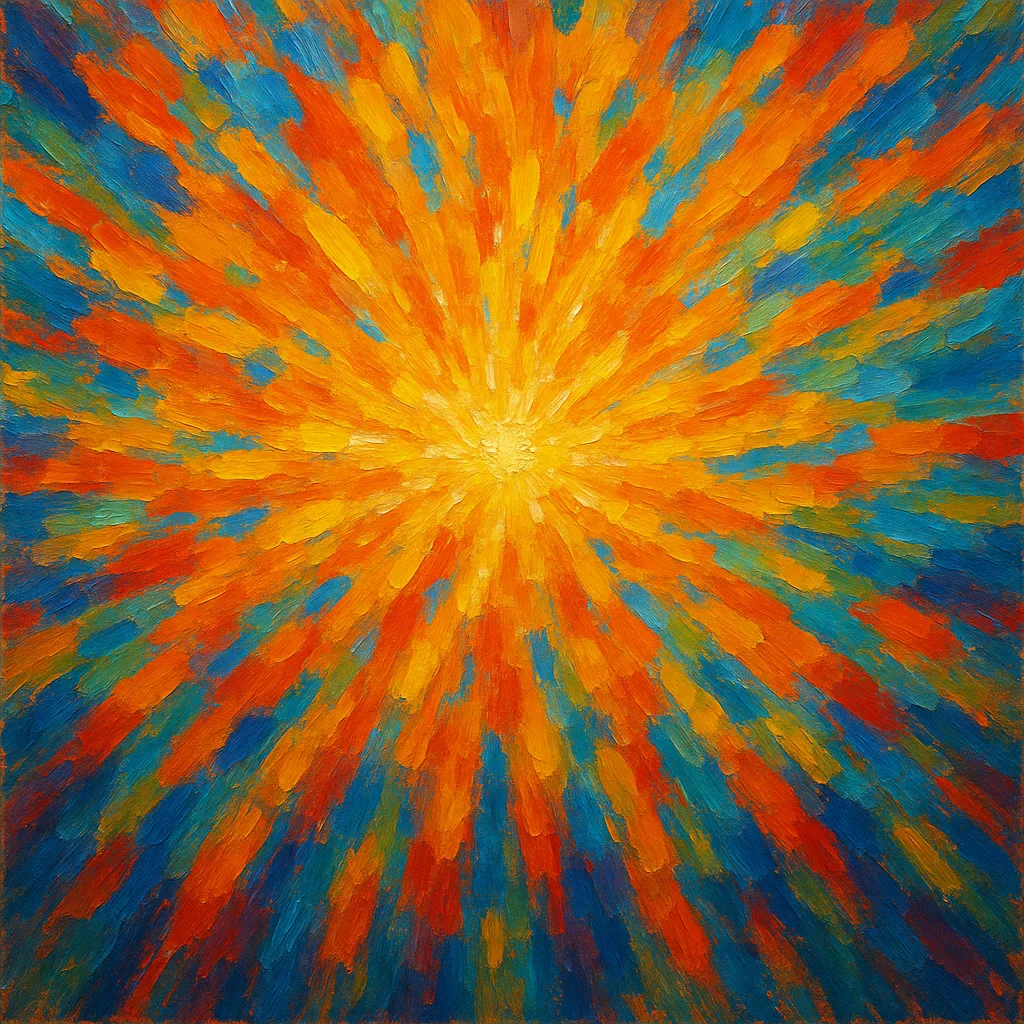 Energetic and Colorful Abstract Oil Painting That Exudes Brilliance