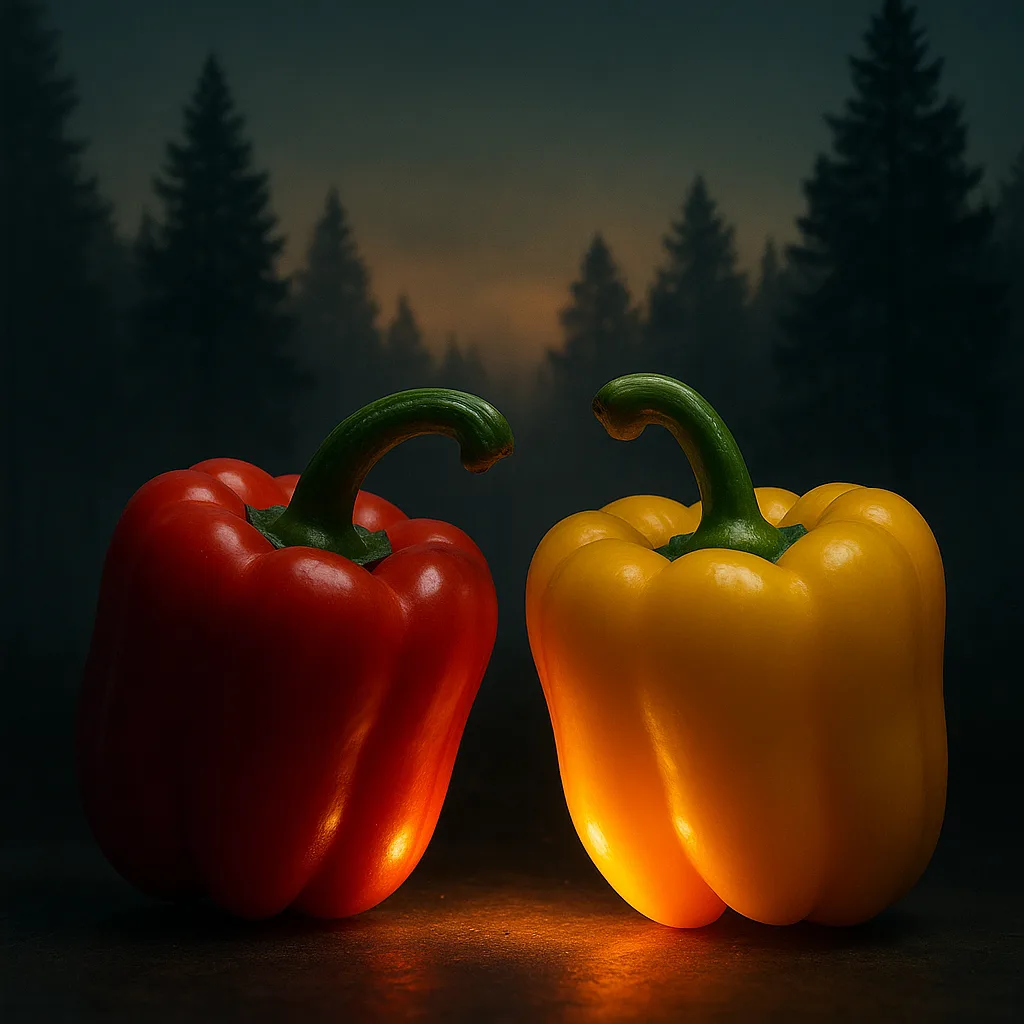 Two Diverse Bell Peppers