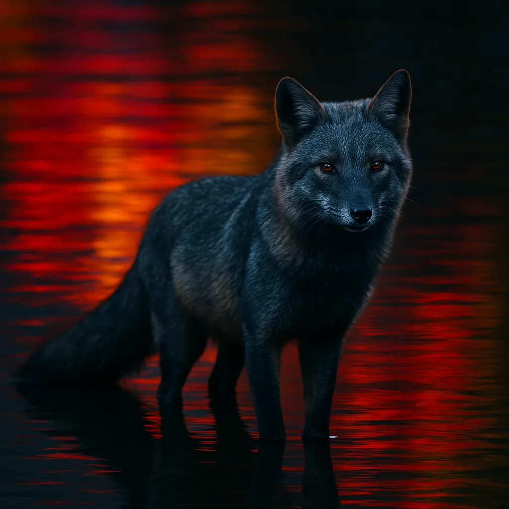 Vivid Colors Reflected on a Calm Water Surface Form