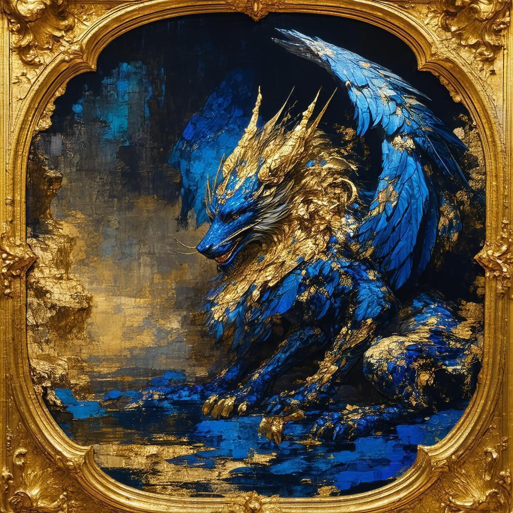 Enigmatic Baroque Beast in Opulent Gold