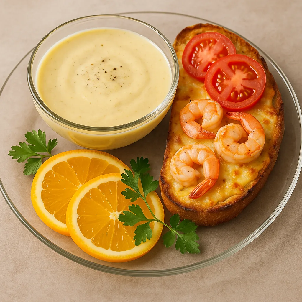 Glass Plate Featuring Creamy Soup in a Bowl