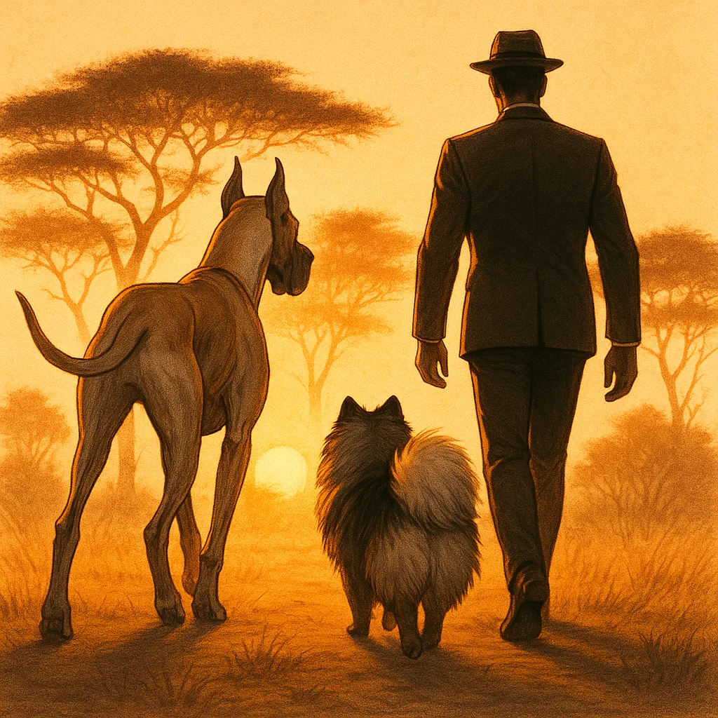 Dynamic Rear View of a Great Dane