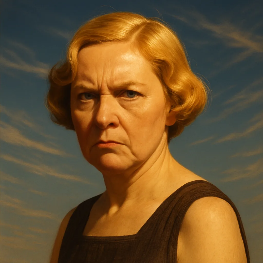 Intensely Frowning Middle-aged Political Leader