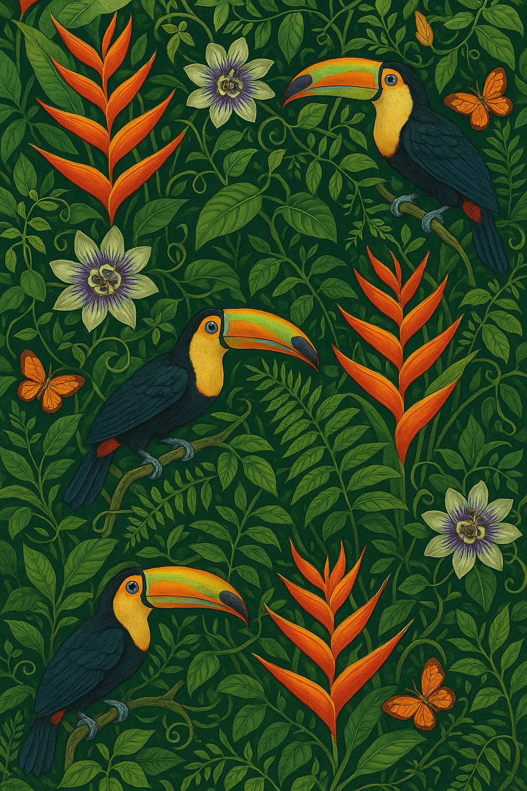 Engaging Botanical Textile Design Inspired by the Vibrant Rainforests