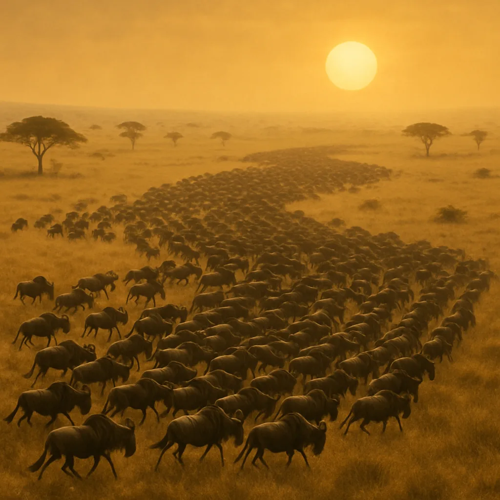 Vast Herd of Wildebeest