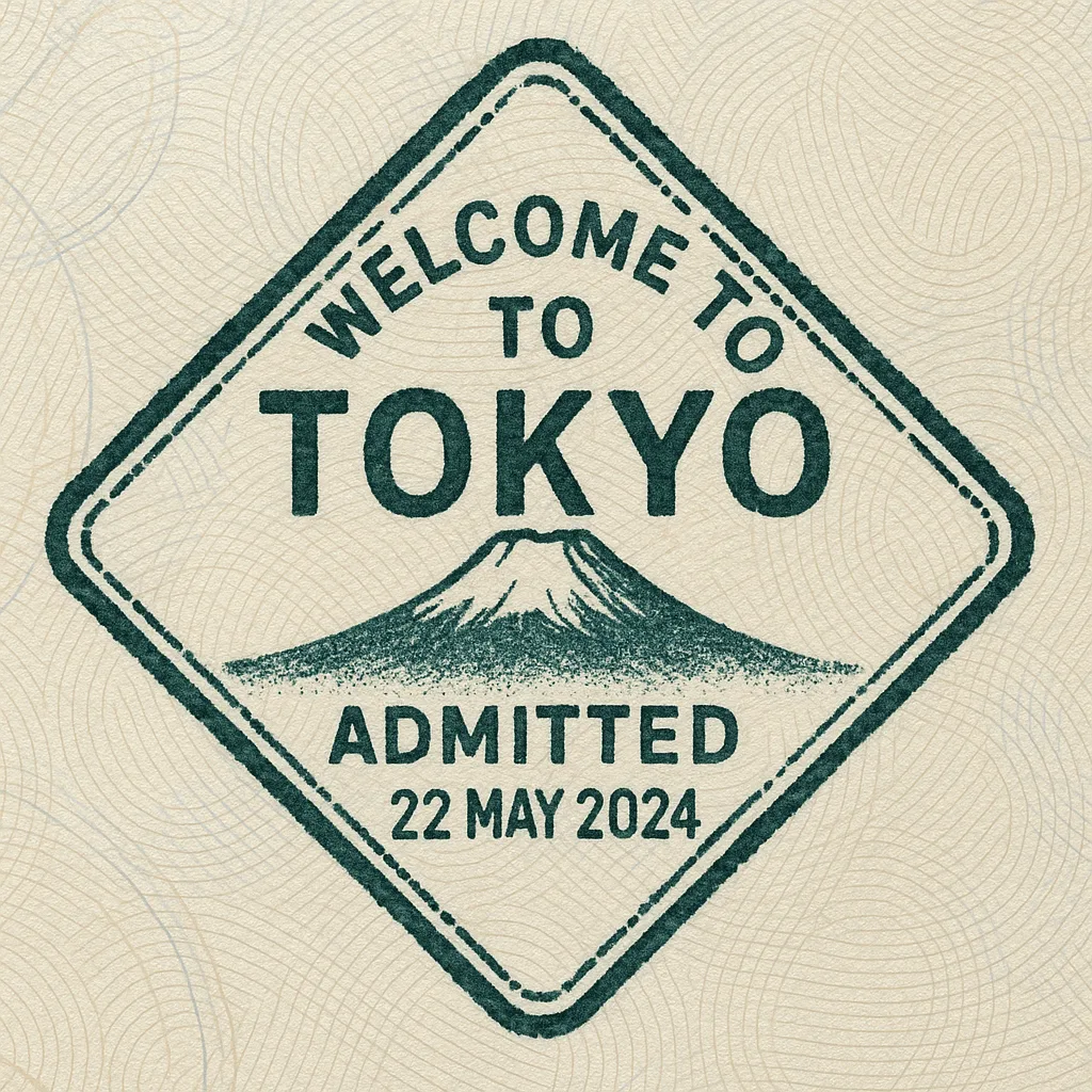 Detailed Passport Page Featuring an Entry Stamp for Tokyo