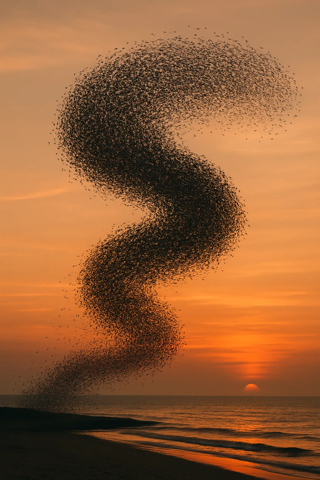 Vast Flock of Migrating Birds Forms