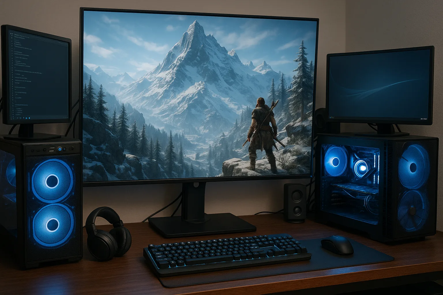 Computer Setup Featuring Multiple Monitors