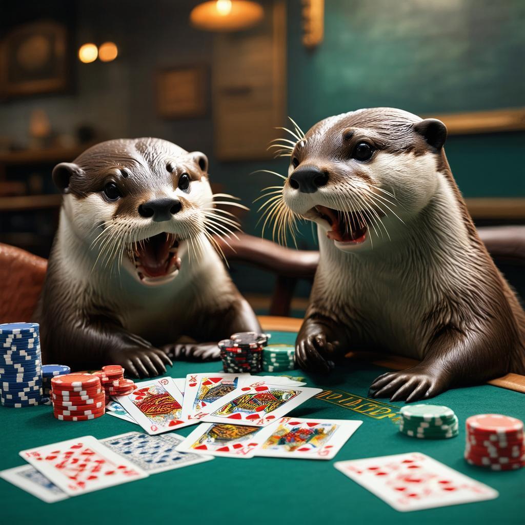 Otters Playing Poker in Stop Motion