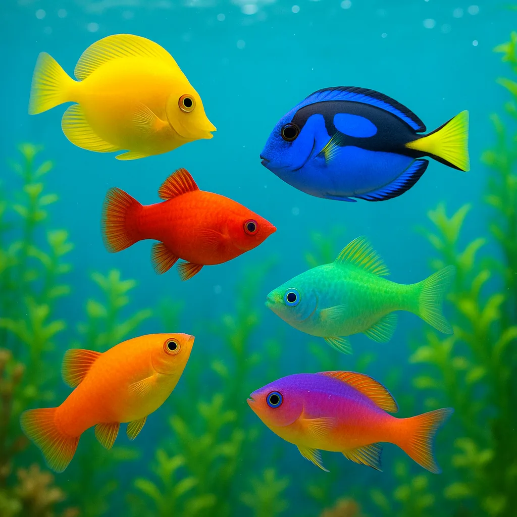 Six Lively Fish Swam Energetically