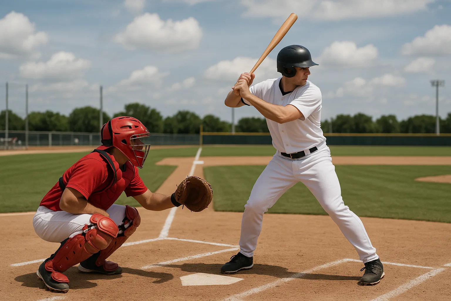 Baseball Player in a White Jersey Prepares
