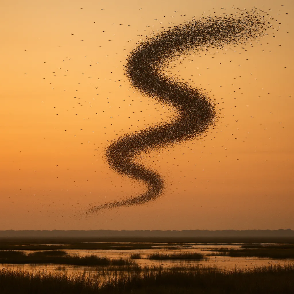 Thousands of Migratory Birds Form
