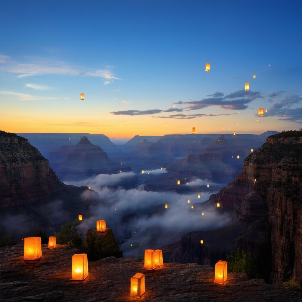 Floating Lanterns Over the Grand Canyon