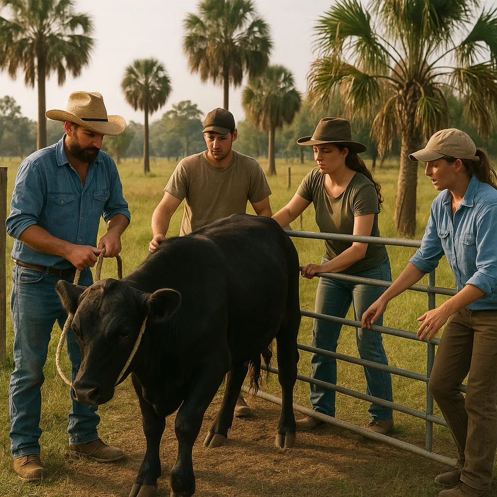 Group of People in a Rural Outdoor Setting Working