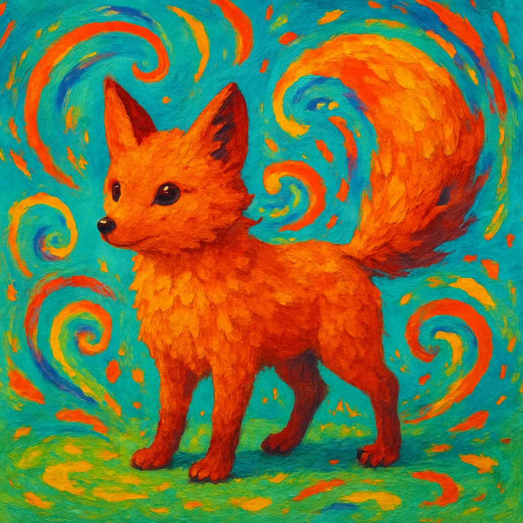 Vibrant Orange Fox-like Creature
