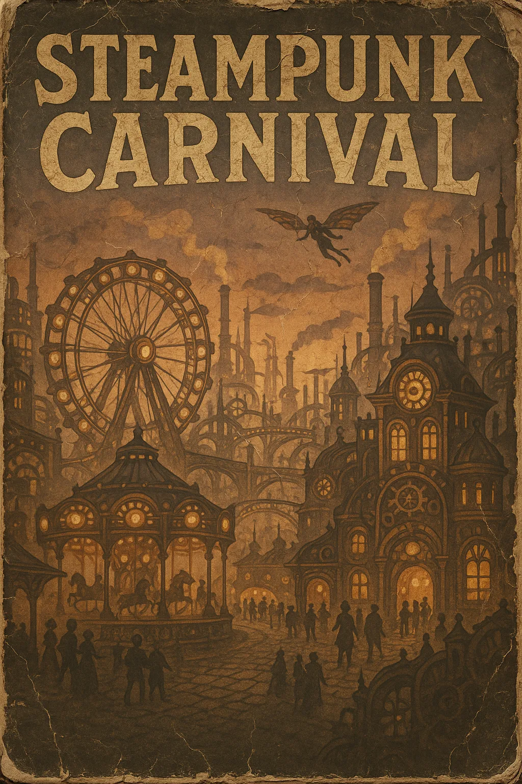 Retro-style Poster Depicts a Steampunk Carnival Set in the Heart