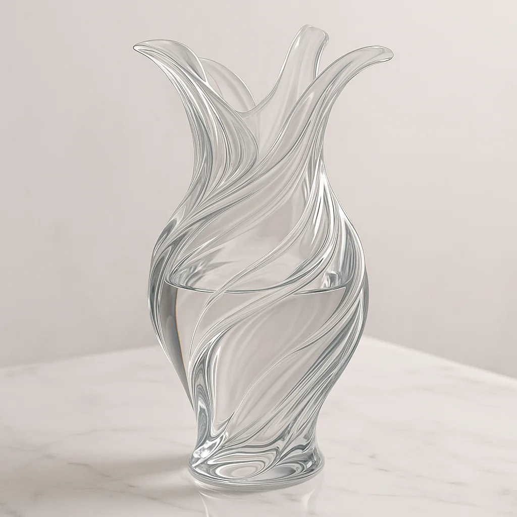 Futuristic Vase That Embodies the Graceful Movement of Flowing Silk