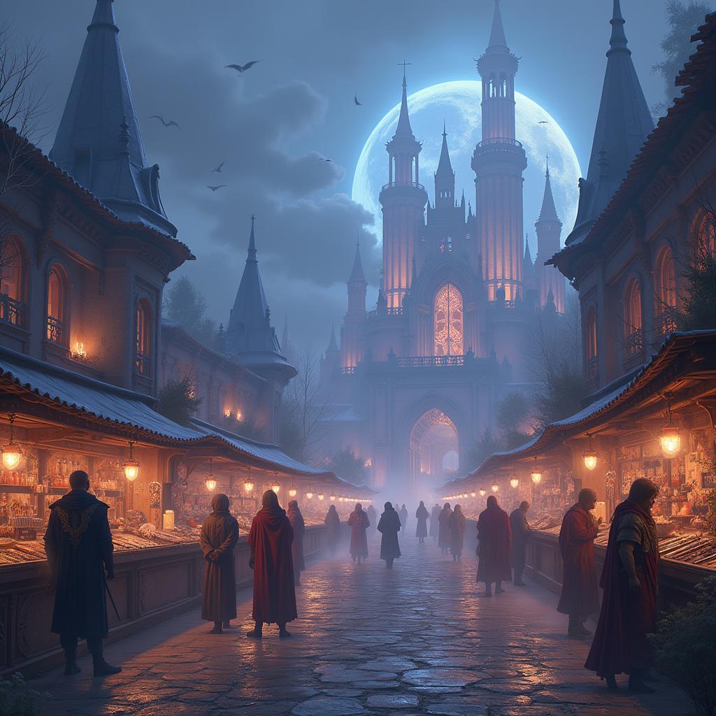Enchanted Ammunition Market Beneath Soaring Spires