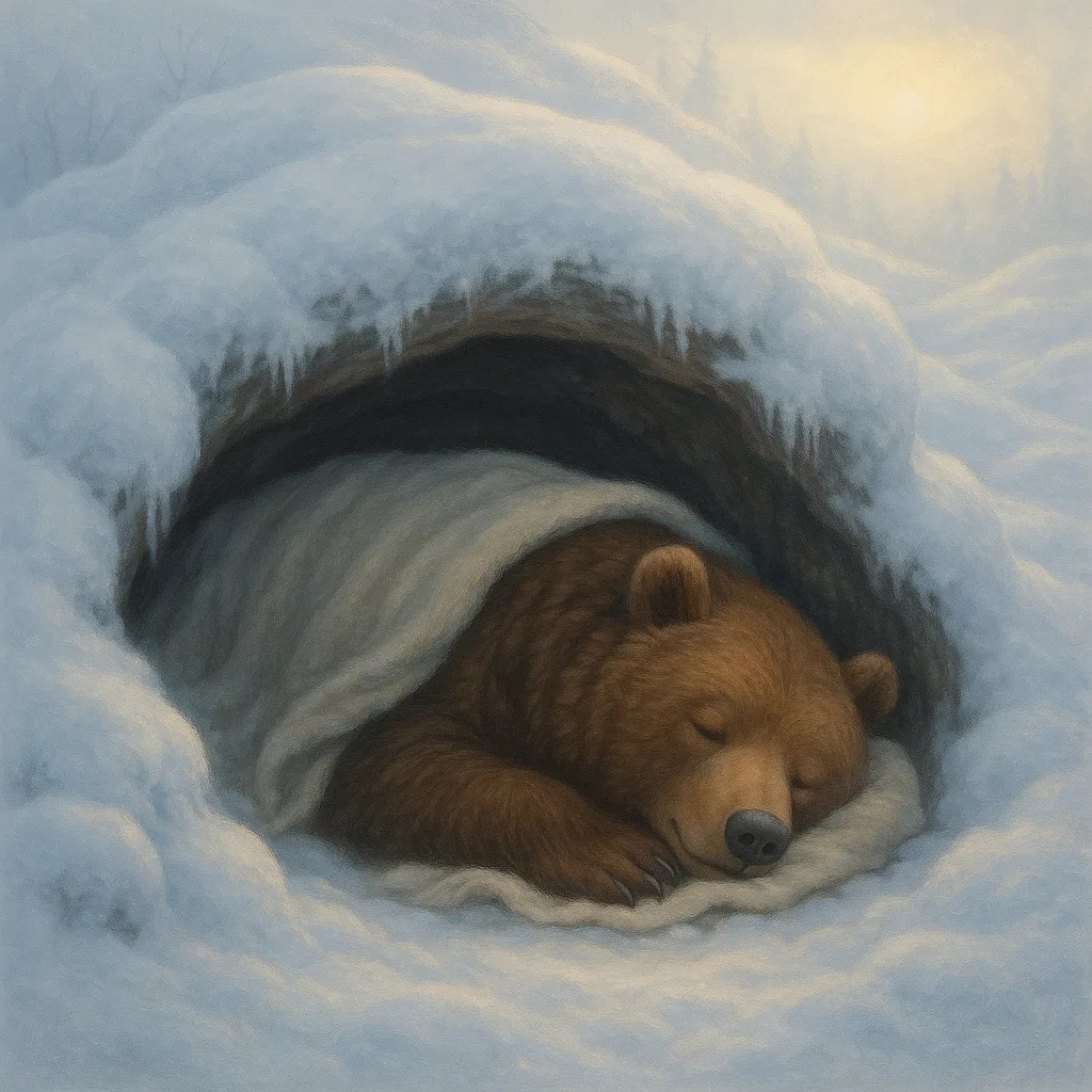 Bear Comfortably Nestled Within its Snug Den
