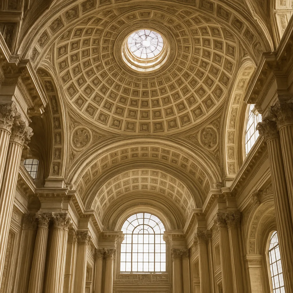 Intricate Domed Ceiling of a Classical Architectural Interior