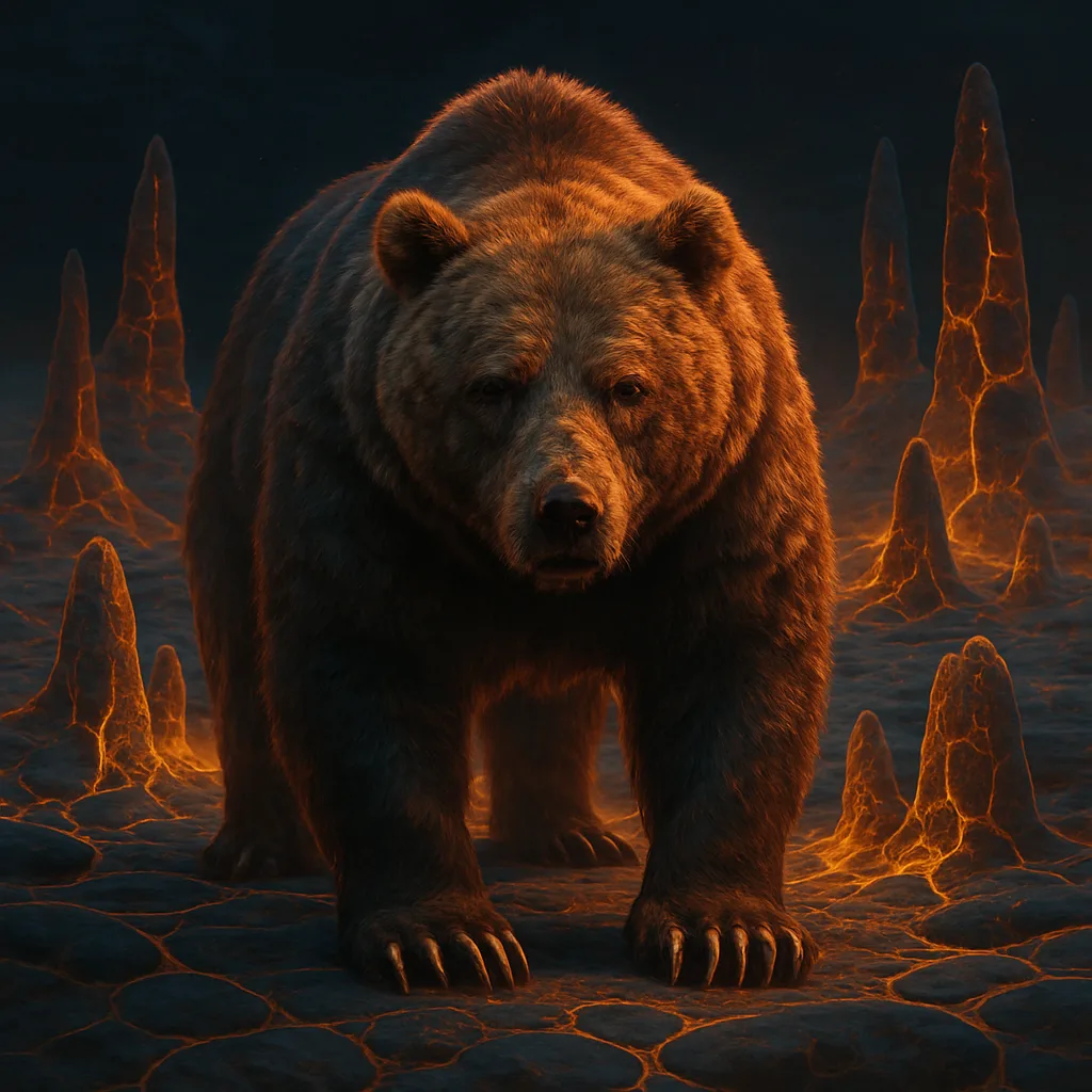 Single Brown Bear—its Shaggy Fur