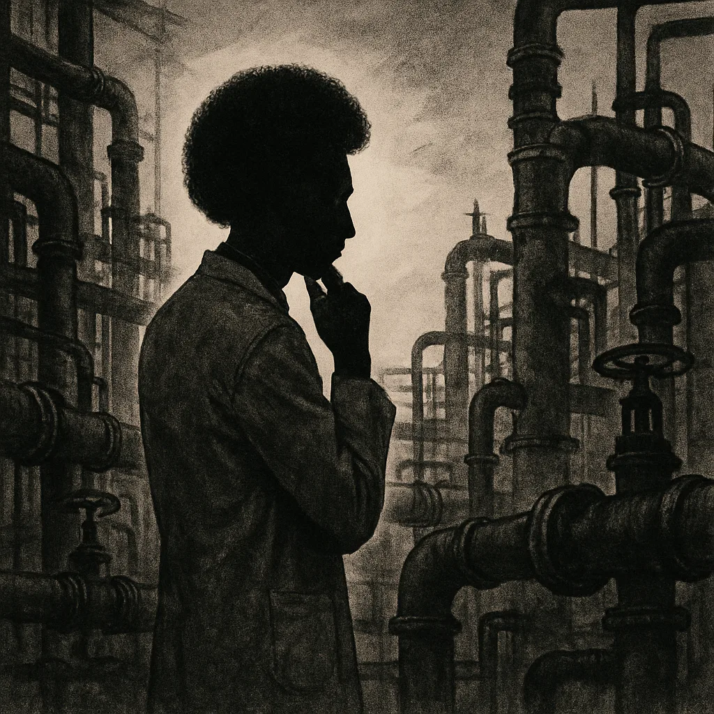 Scientist-researcher Whose Very Form—characterized by a Distinctly Rounded Natural Afro