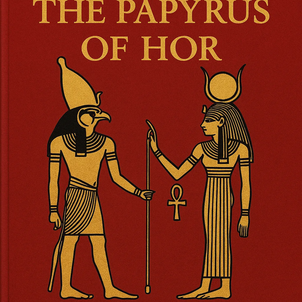 Red Book Cover Titled "The Papyrus of Hor"