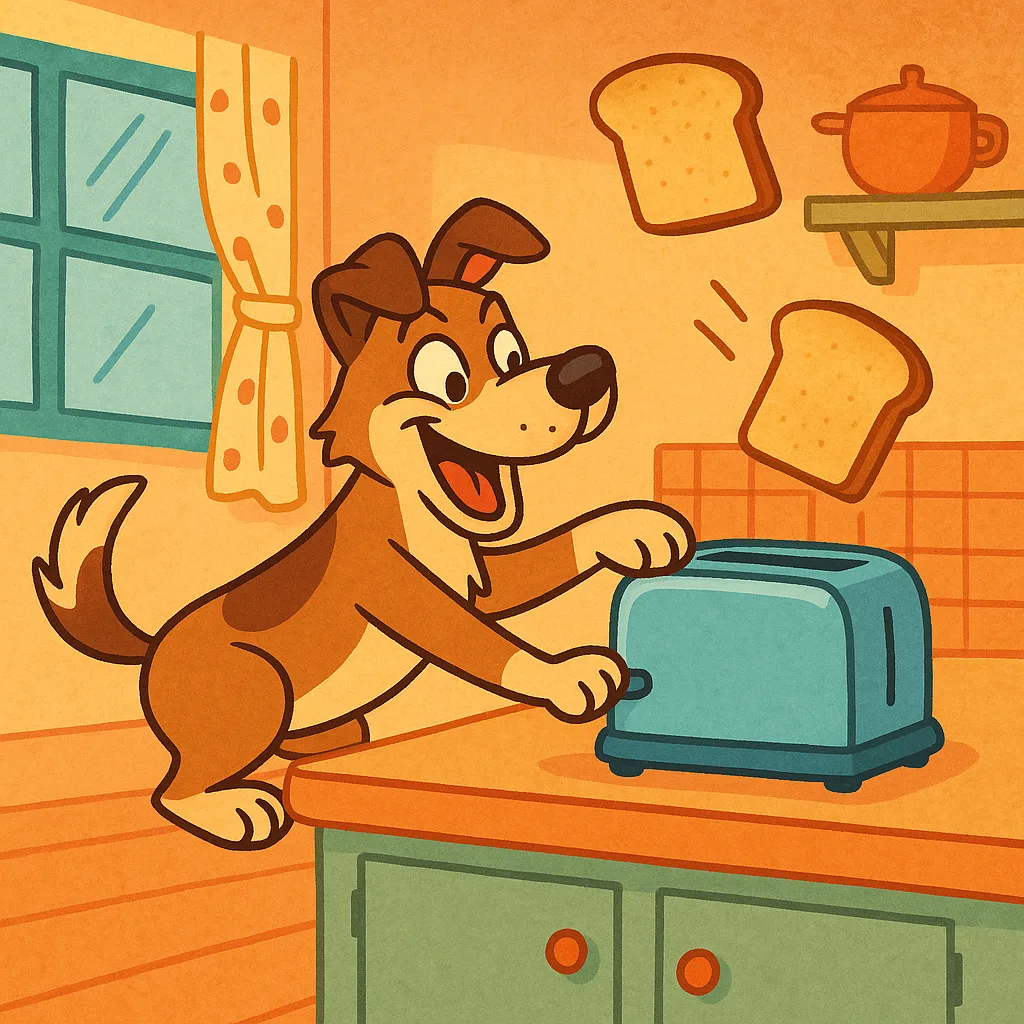 Entertaining Animated Scene Featuring a Cheeky Dog Engaging