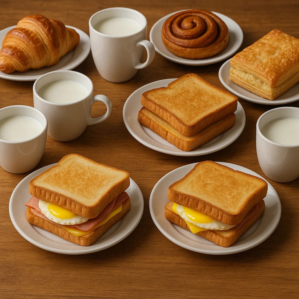 Table with Various Breakfast Items