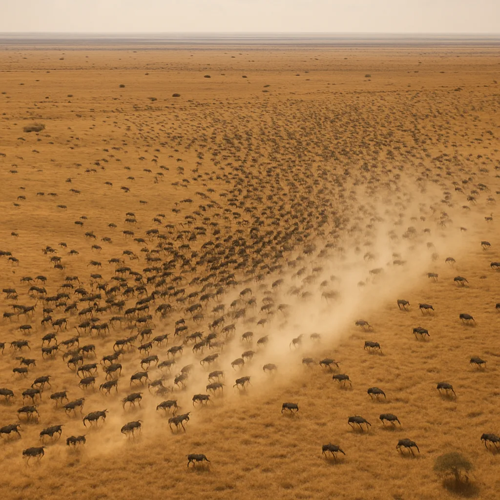 Vast Herd of Wildebeest