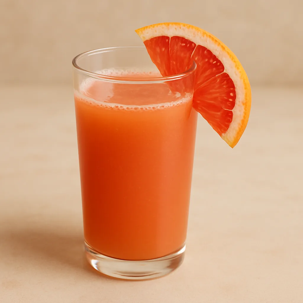 Glass Filled with Fresh Grapefruit Juice